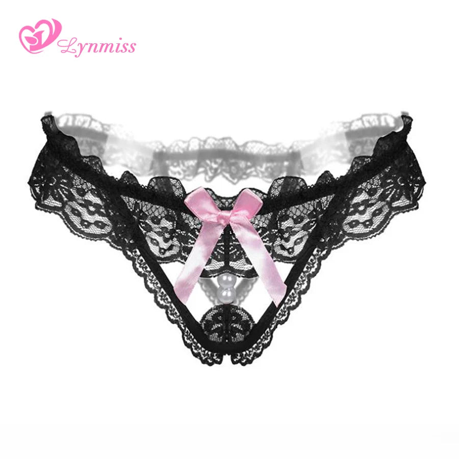 Sexy Women Panties Lace Pearl Lingerie