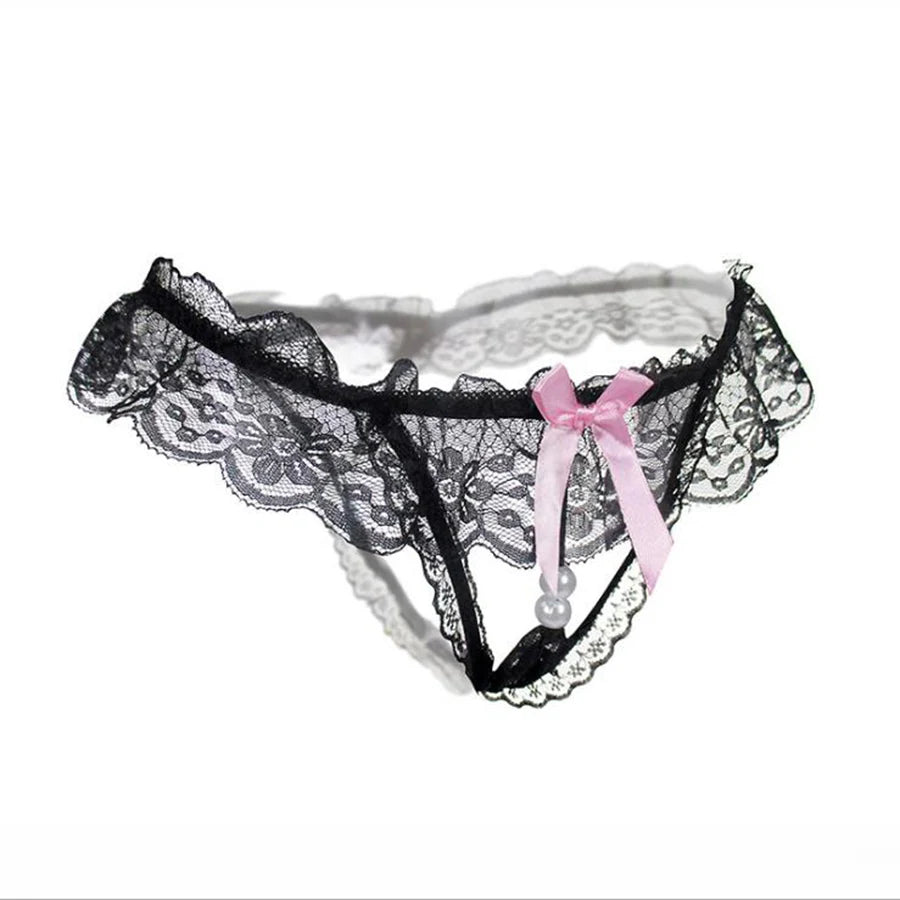 Sexy Women Panties Lace Pearl Lingerie