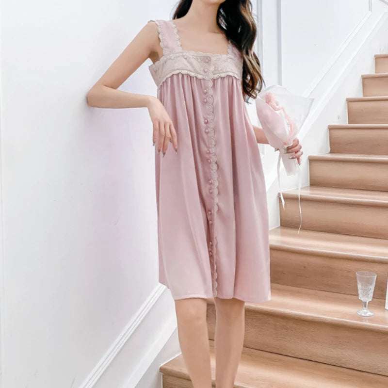 Sexy Summer Ice Silk Night Dress