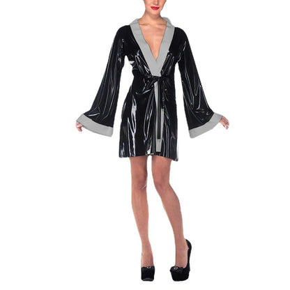 Sissy Vinyl PVC Leather Short Nightdress