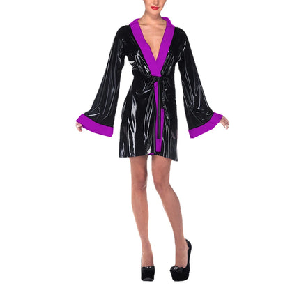 Sissy Vinyl PVC Leather Short Nightdress