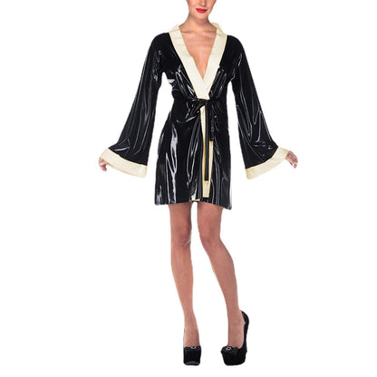 Sissy Vinyl PVC Leather Short Nightdress