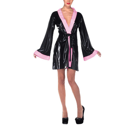 Sissy Vinyl PVC Leather Short Nightdress