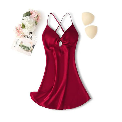 Women Robe Gown Sets Burgundy Summer